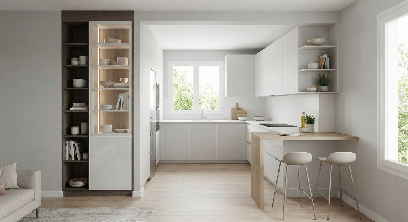 کابینت آشپزخانه کوچک بدون اپن
